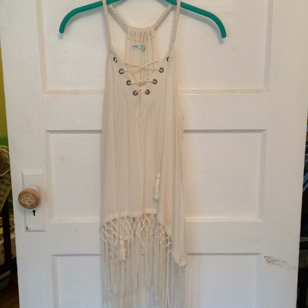 Ivory tassel tank top